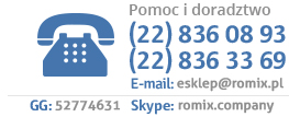 Tel. (22) 836 08 93, (22) 836 33 69, skype: romix